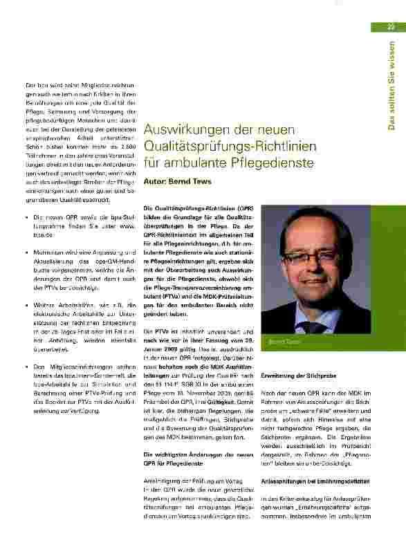 Vorschauseite 3: Neue QPR genehmigt - Qualitätsprüfungen haben einen neuen Rahmen