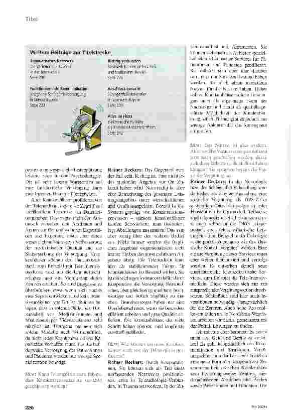 Vorschauseite 3: Telemedizin ohne Grenzen