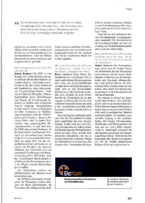 Vorschauseite 4: Telemedizin ohne Grenzen