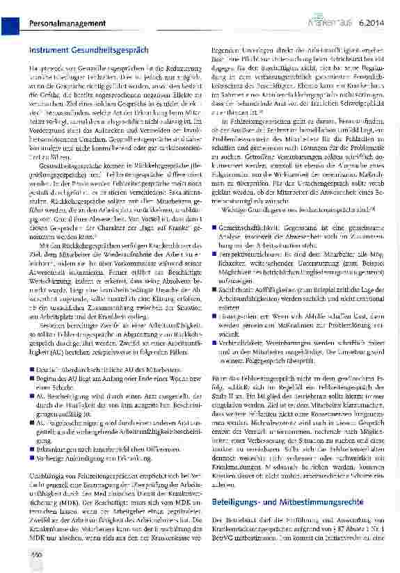 Vorschauseite 3: Gesundheitsgespräche als Instrument zur Reduzierung von Fehlzeiten im Krankenhaus