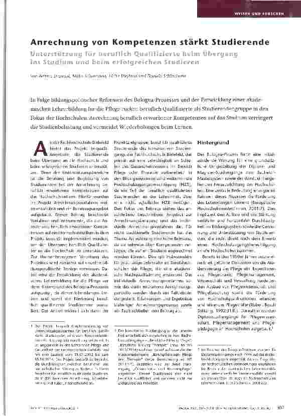 Vorschauseite 1: Anrechnung von Kompetenzen stärkt Studierende