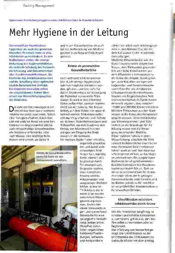 Vorschauseite 1: Mehr Hygiene in der Leitung