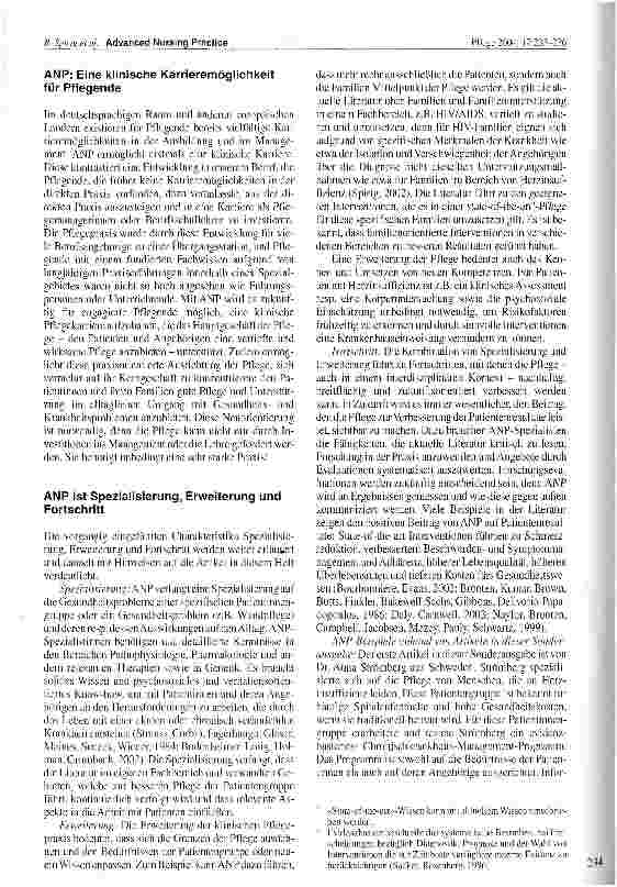 Vorschauseite 2: Editorial: Advanced Nursing Practice lohnt sich!