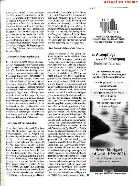 Vorschauseite 2: Reformopfer Heimbewohner Wie Zuzahlungen zu persönlichen Bedürfnissen werden