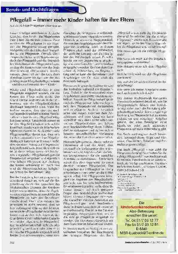 Vorschauseite 1: Pflegefall - immer mehr Kinder haften für ihre ElternAuf die richtige Pflegestufe kommt es an