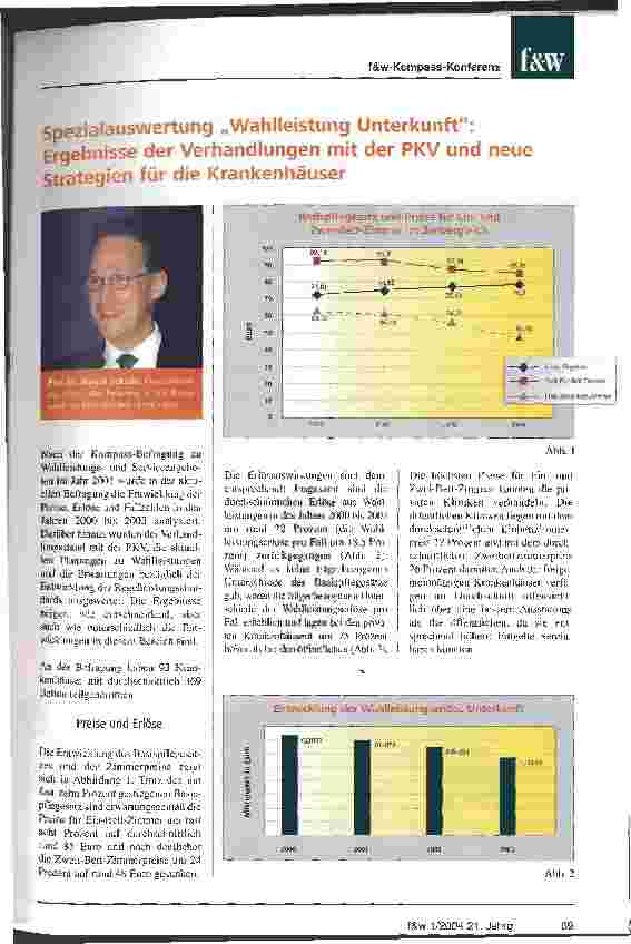 Vorschauseite 3: Ergebnisse der f&w-Spezialauswertungen 2003 Harte Landung: Trends aus der Jahresauswertung des f&w-Krankenhaus-Kompass
