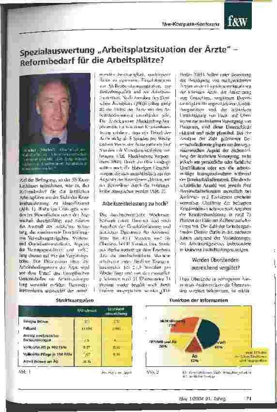 Vorschauseite 5: Ergebnisse der f&w-Spezialauswertungen 2003 Harte Landung: Trends aus der Jahresauswertung des f&w-Krankenhaus-Kompass