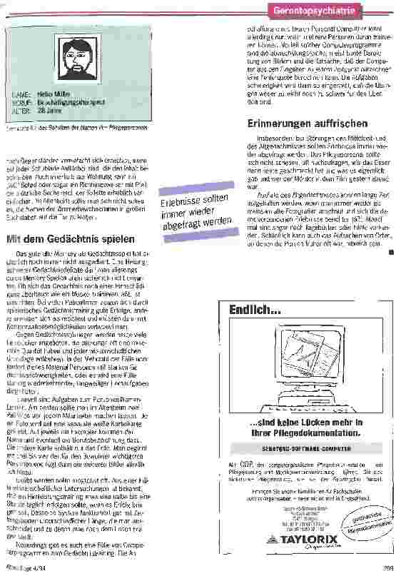 Vorschauseite 4: War ich denn eigentlich mal verheiratet? Test und Therapie von Gedächtnisstörungen