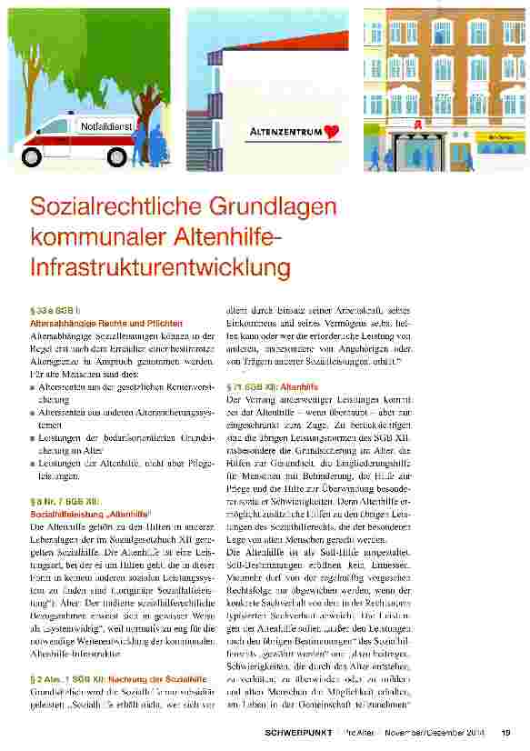 Vorschauseite 1: Sozialrechtliche Grundlagen kommunaler Altenhilfe-Infrastrukturentwicklung