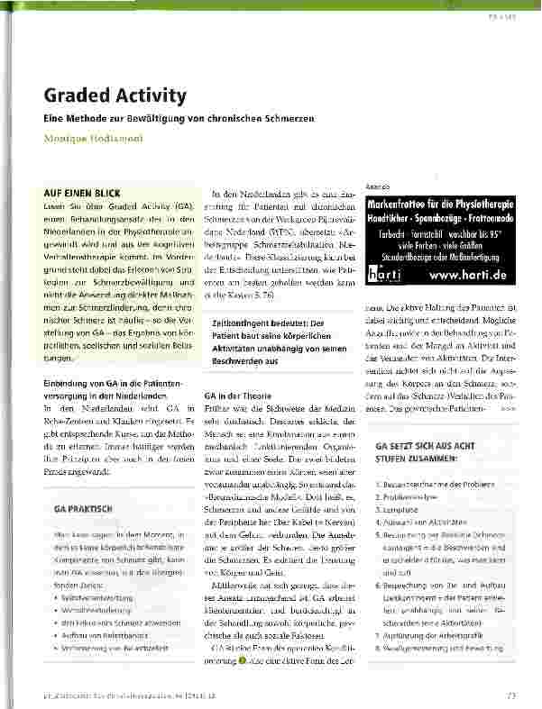 Vorschauseite 1: Graded Activity Eine Methode zur Bewältigung von chronischen Schmerzen
