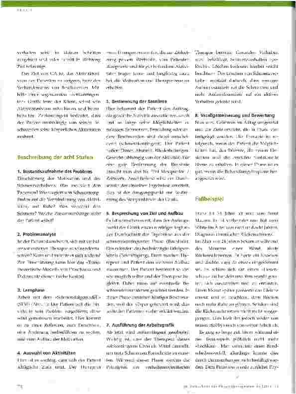 Vorschauseite 2: Graded Activity Eine Methode zur Bewältigung von chronischen Schmerzen