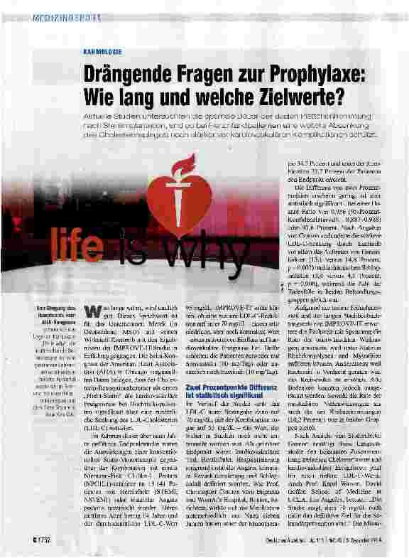 Vorschauseite 1: Drängende Fragen zur Prophylaxe: Wie lang und welche Zielwerte?