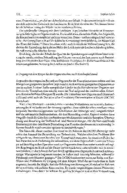 Vorschauseite 6: Die Transplantationsmedizin und der Umgang mit dem Körper