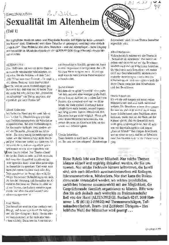 Vorschauseite 1: Sexualität im Altenheim (Teil 1)
