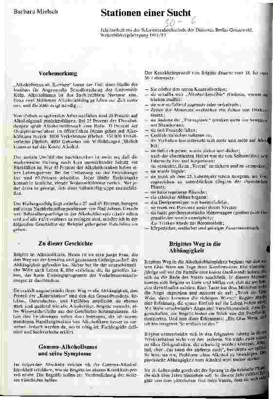 Vorschauseite 1: Stationen einer Sucht