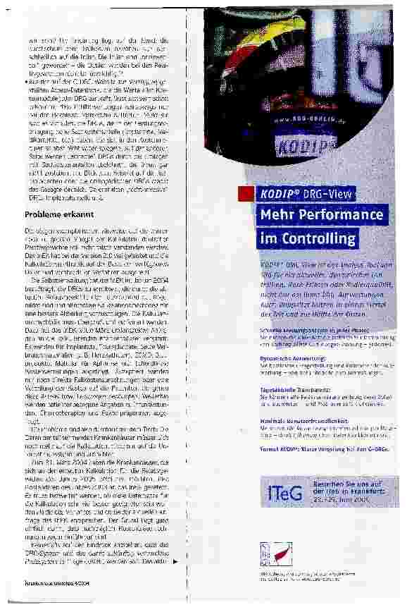 Vorschauseite 3: Wie ausgereift sind die G-DRGs?Reicht die Verbesserung, um das Preissystem 2005 in Gang zu setzen?