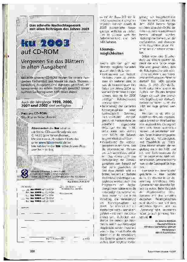 Vorschauseite 4: Wie ausgereift sind die G-DRGs?Reicht die Verbesserung, um das Preissystem 2005 in Gang zu setzen?