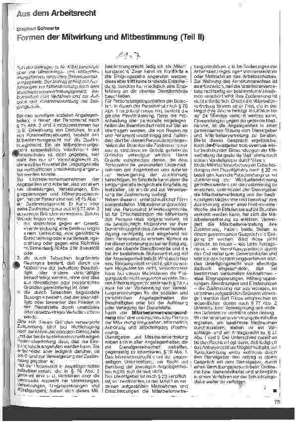 Vorschauseite 1: Formen der Mitwirkung und Mitbestimmung Teil II