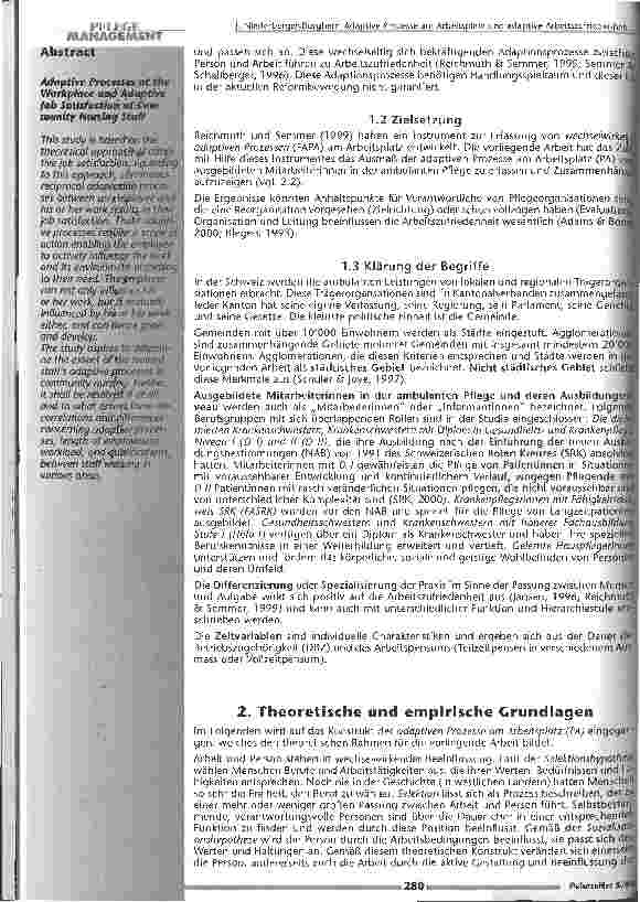 Vorschauseite 2: Adaptive Prozesse am Arbeitsplatz und adaptive Arbeitszufriedenheit der Mitarbeiterinnen in der ambulanten Pflege