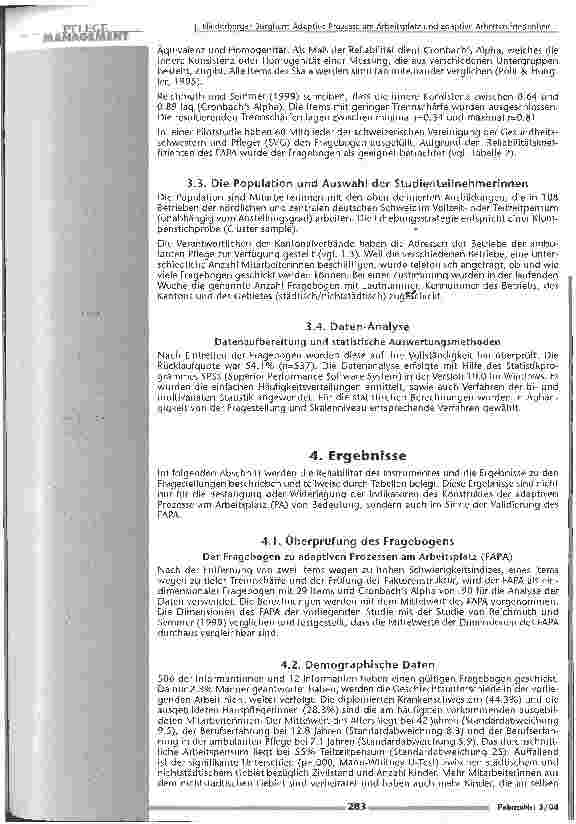 Vorschauseite 5: Adaptive Prozesse am Arbeitsplatz und adaptive Arbeitszufriedenheit der Mitarbeiterinnen in der ambulanten Pflege
