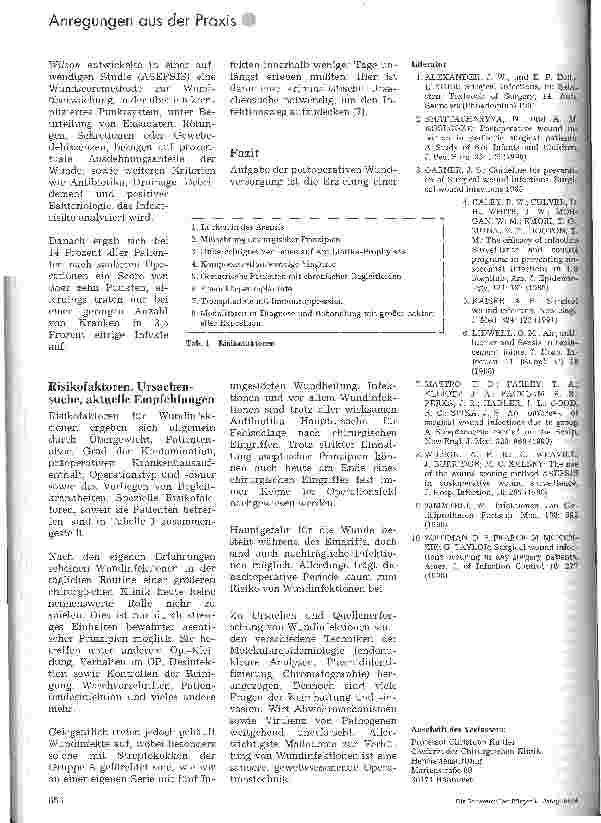 Vorschauseite 5: Verhütung postoperativer Wundinfektionen