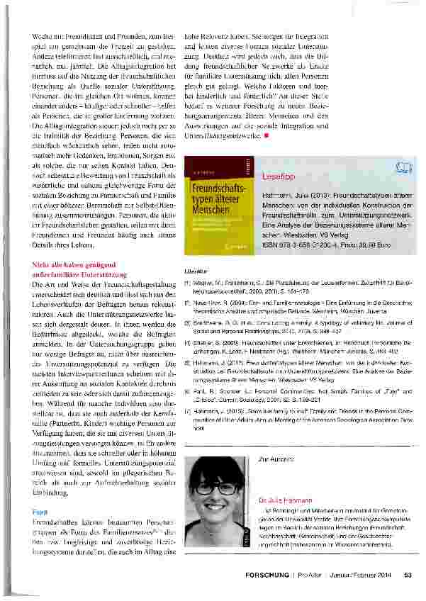 Vorschauseite 4: Auf Freunde ist Verlass! Das Unterstützungspotenzial von Freundschaften im Alter