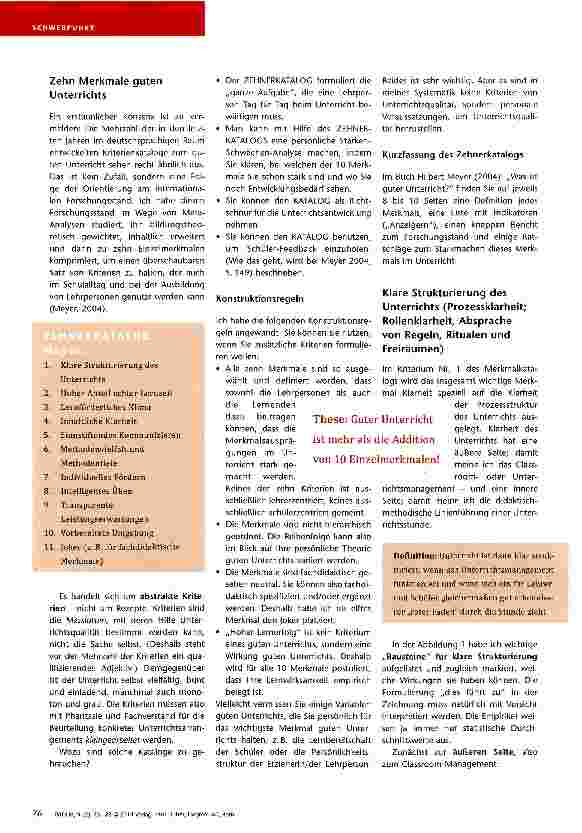 Vorschauseite 2: Was ist guter Unterricht?