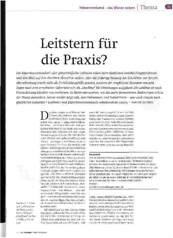 Vorschauseite 1: Leitstern für die Praxis?