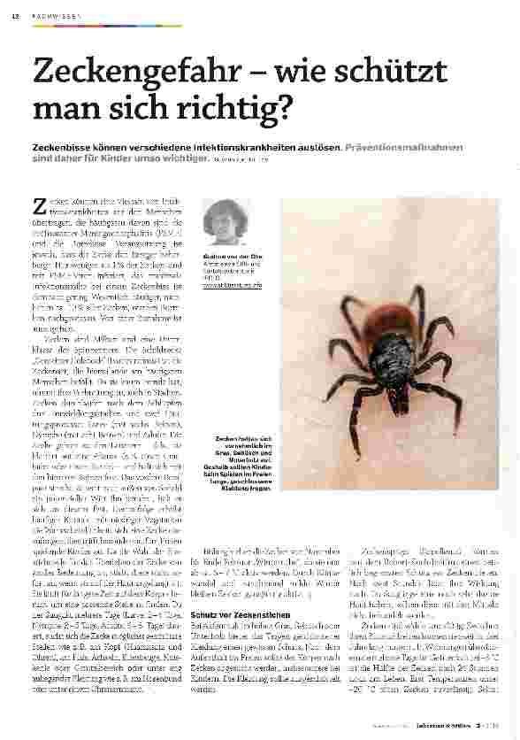 Vorschauseite 1: Zeckengefahr - wie schützt man sich richtig?