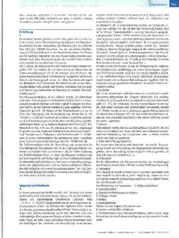 Vorschauseite 2: Patienten mit einem Bronchuskarzinom auf einer Palliativstation