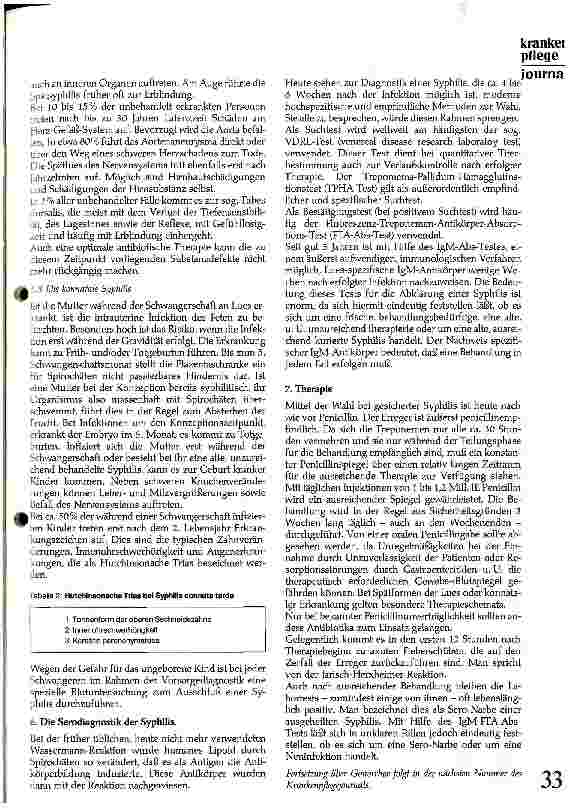 Vorschauseite 3: Syphilis Die klassischen Geschlechtskrankheiten
