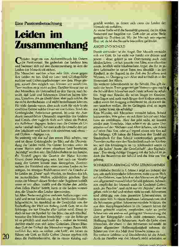 Vorschauseite 1: Leiden im Zusammenhang Eine Passionsbetrachtung