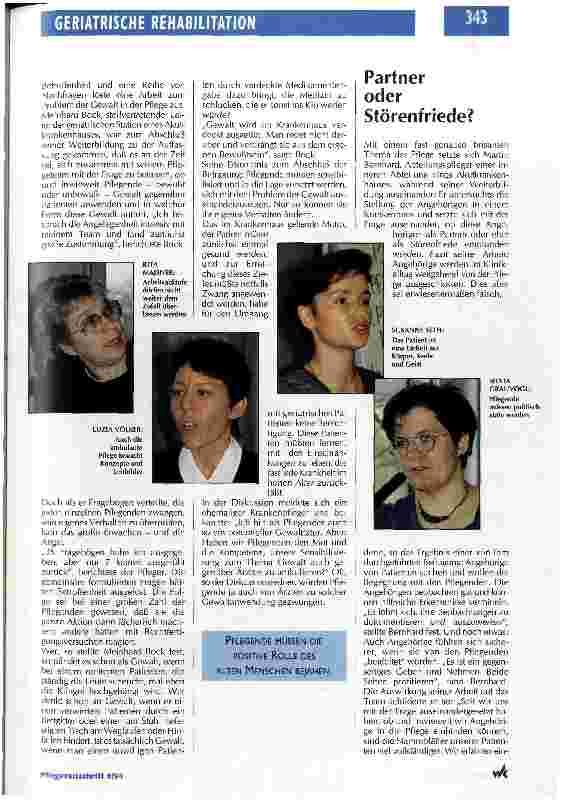 Vorschauseite 2: Wir haben Veränderungen bewirkt DBfK präsentiert erste Ergebnisse einer Weiterbildung zur Pflege (Geriatrie)