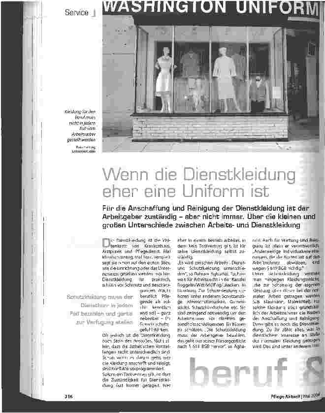 Vorschauseite 1: Wenn die Dienstkleidung eher eine Uniform ist