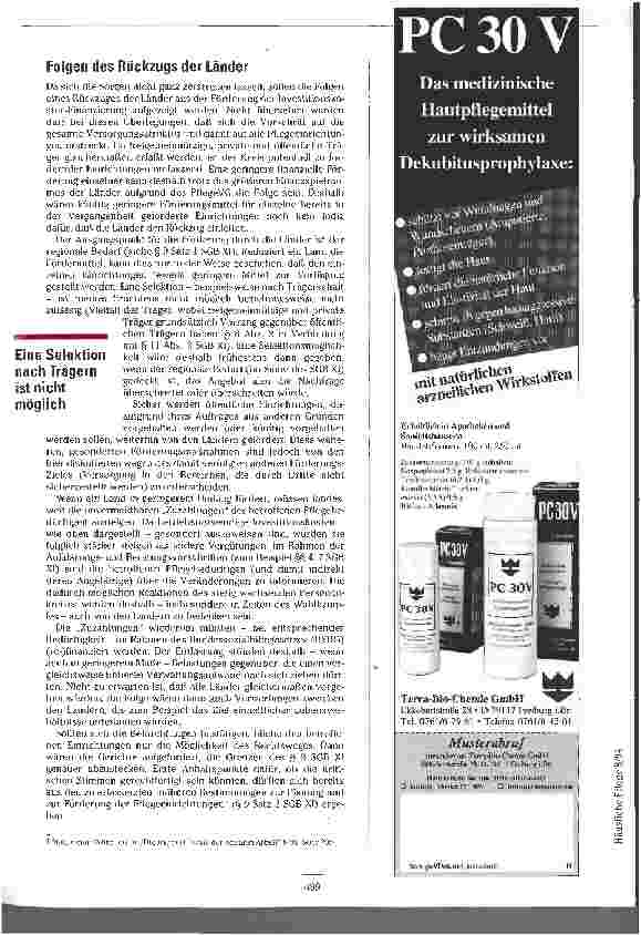 Vorschauseite 3: Klinken sich die Länder aus? Finanzierung der Investitionskosten im Rahmen des PflegeVG