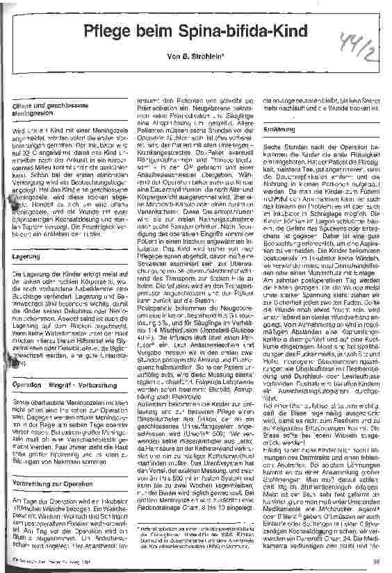 Vorschauseite 1: Pflege beim Spina-bifida-Kind