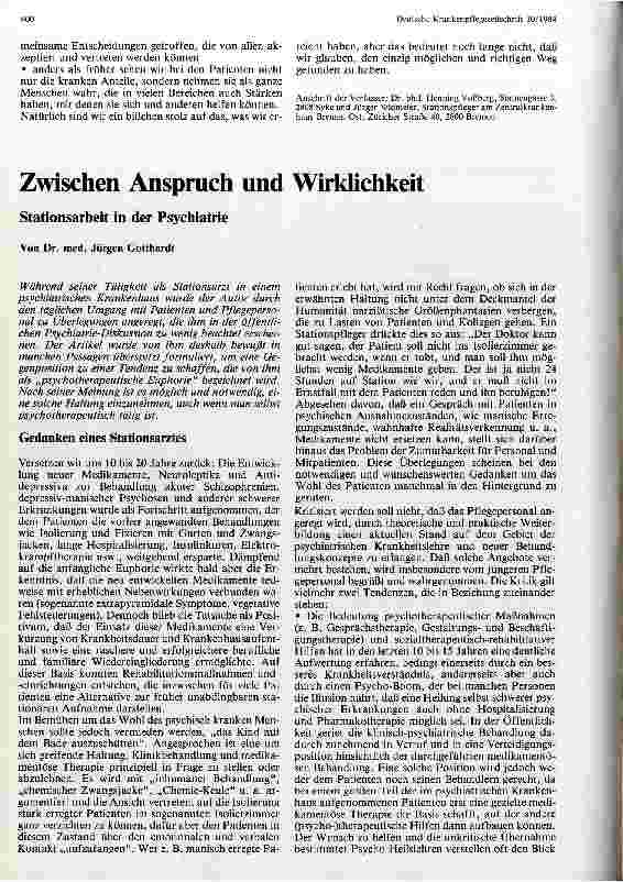 Vorschauseite 1: Zwischen Anspruch und Wirklichkeit