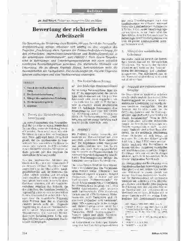 Vorschauseite 1: Bewertung der richterlichen Arbeitszeit