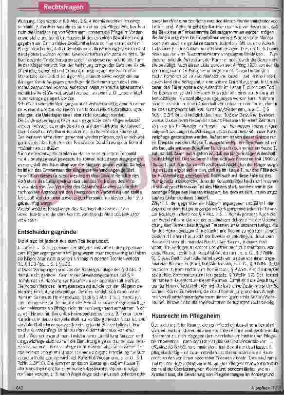 Vorschauseite 4: Bitte draußen bleiben! Auch pflegebedürftigen HeimbewohnerInnen steht ein Hausrecht an den von ihnen bewohnten Räumen zu