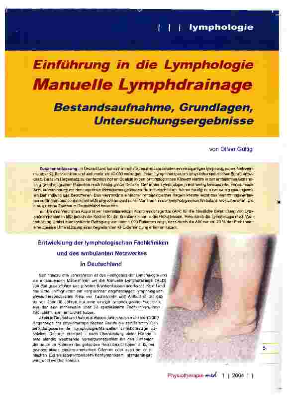 Vorschauseite 1: Einführung in die Lymphologie Manuelle Lymphdrainage