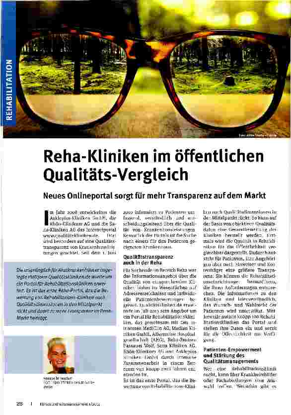 Vorschauseite 1: Reha-Kliniken im öffentlichen Qualitäts-Vergleich