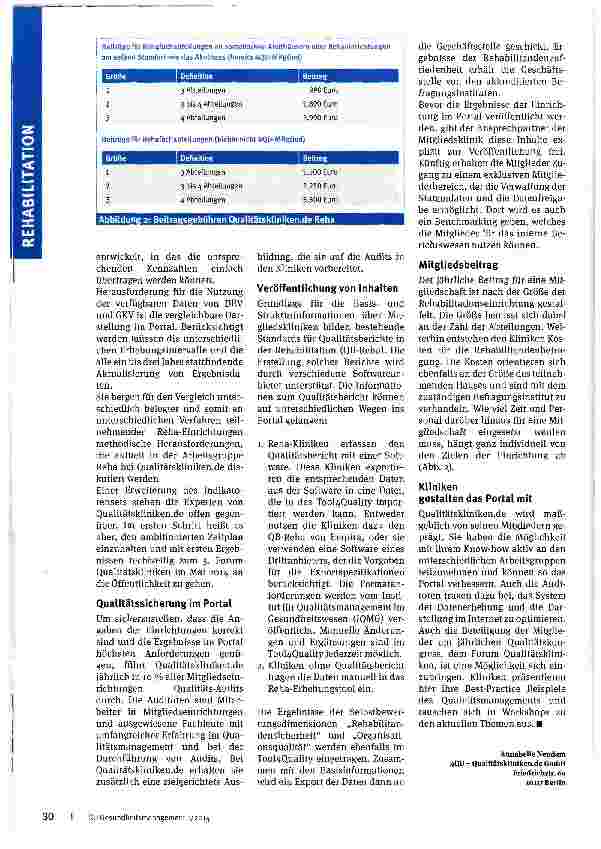 Vorschauseite 3: Reha-Kliniken im öffentlichen Qualitäts-Vergleich