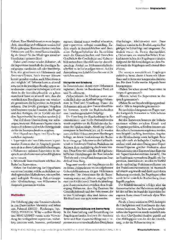 Vorschauseite 3: Nutzung von Supervision im geburtshilflichen Kontext