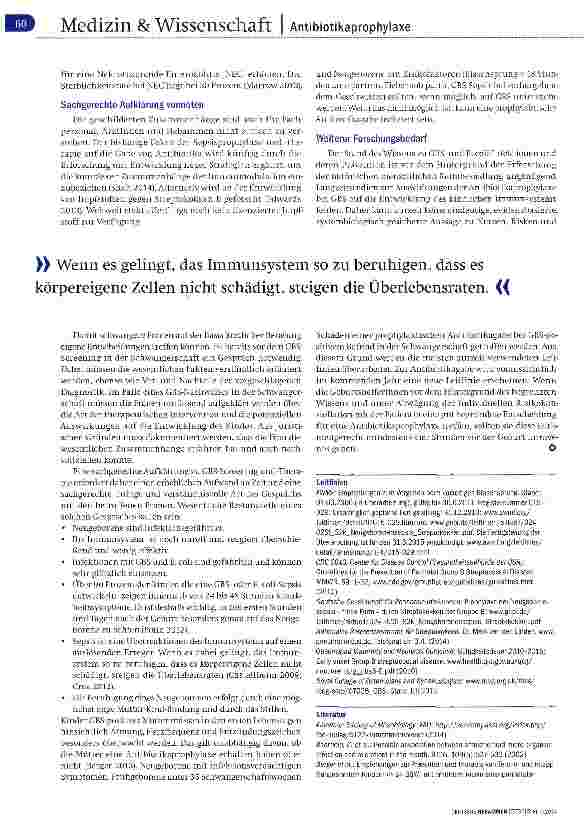 Vorschauseite 4: Antibiotika als Prophylaxe?