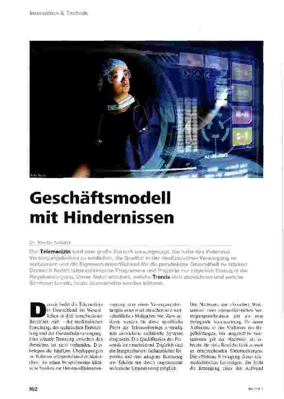 Vorschauseite 1: Geschäftsmodell mit Hindernissen