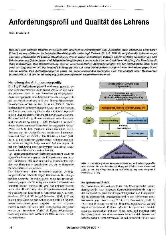 Vorschauseite 1: Anforderungsprofil und Qualität des Lehrens