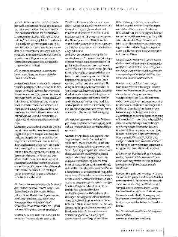 Vorschauseite 2: „Deutschland hat nicht das teuerste, aber eines der leistungsfähigsten Gesundheitswesen