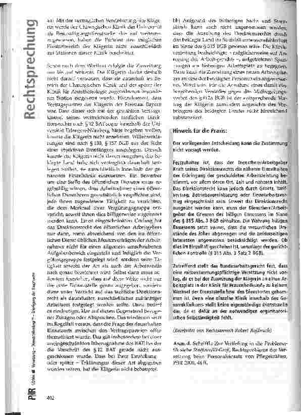 Vorschauseite 4: Versetzung -Dienststellenbegriff -Erledigung der Hauptsache