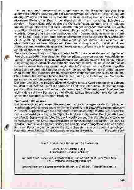 Vorschauseite 2: Nursing Research - Does it make a difference? Der 2. Europäische Kongreß über Pflegeforschung