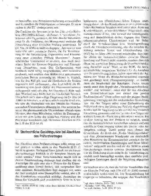 Vorschauseite 3: Klinische Prüfungen von Arzneimitteln an einer deutschen Hochschule: Was ist bei der Gestaltung des Prüfarztvertrages zu beachten?